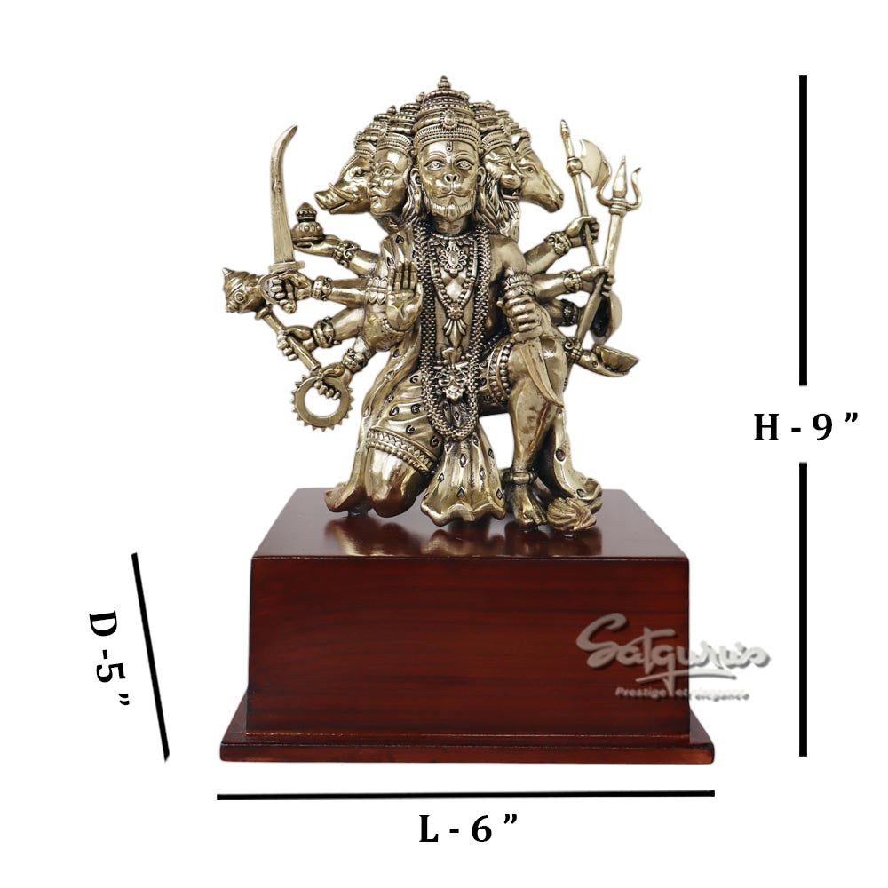 Hanuman Five Face Idol On Base by Satgurus