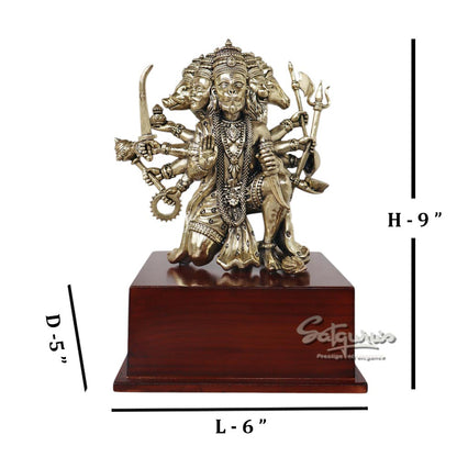 Hanuman Five Face Idol On Base by Satgurus
