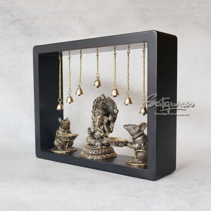 Ganesh With Rats In Frame by Satgurus