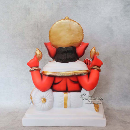 Red Singhasan Ganesha By Satguru's