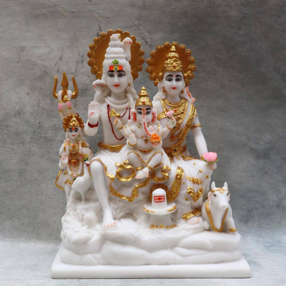 Shiv Family Marble Finish BY Satgurus