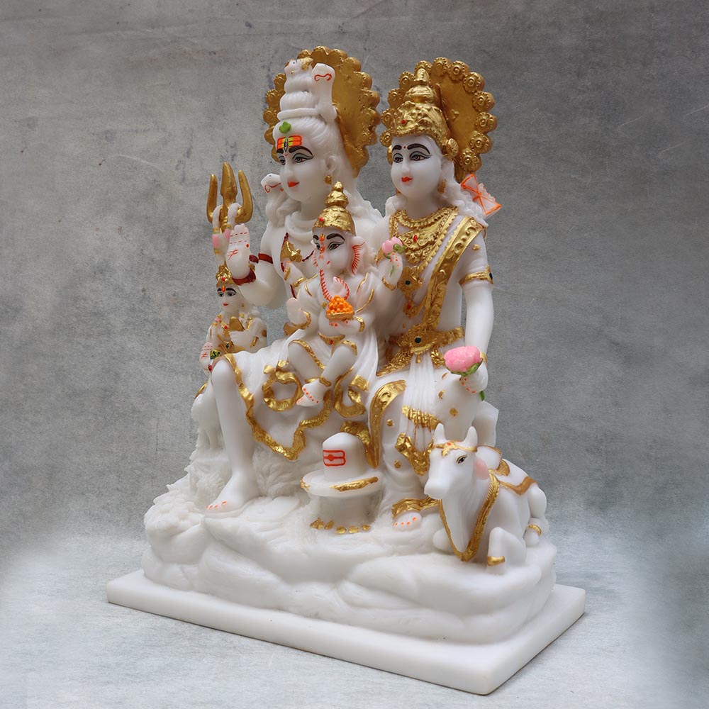 Shiv Family Marble Finish BY Satgurus
