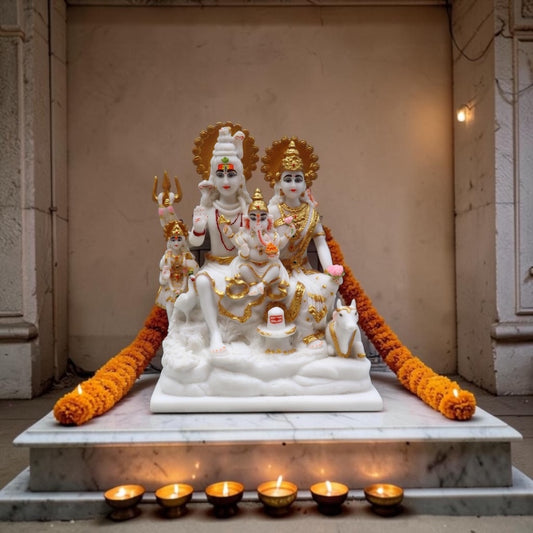 Shiv Family Marble Finish BY Satgurus