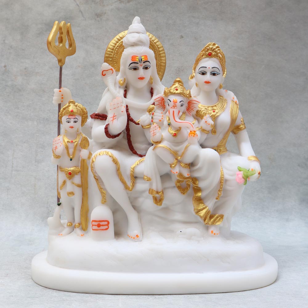 Shiv Family With Marble Finish By Satgurus 