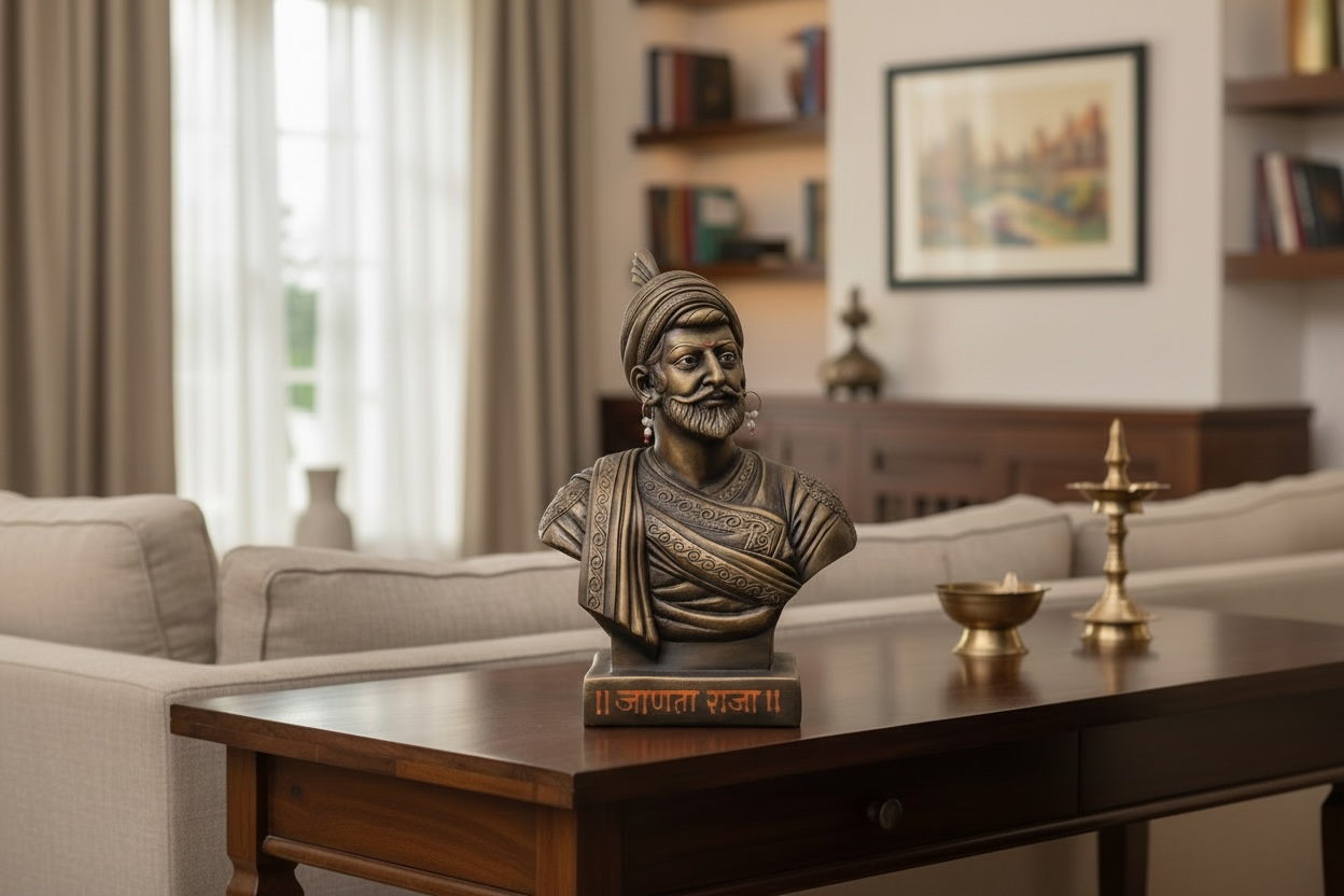 Shivaji Maharaj Bust Antique By Satgurus