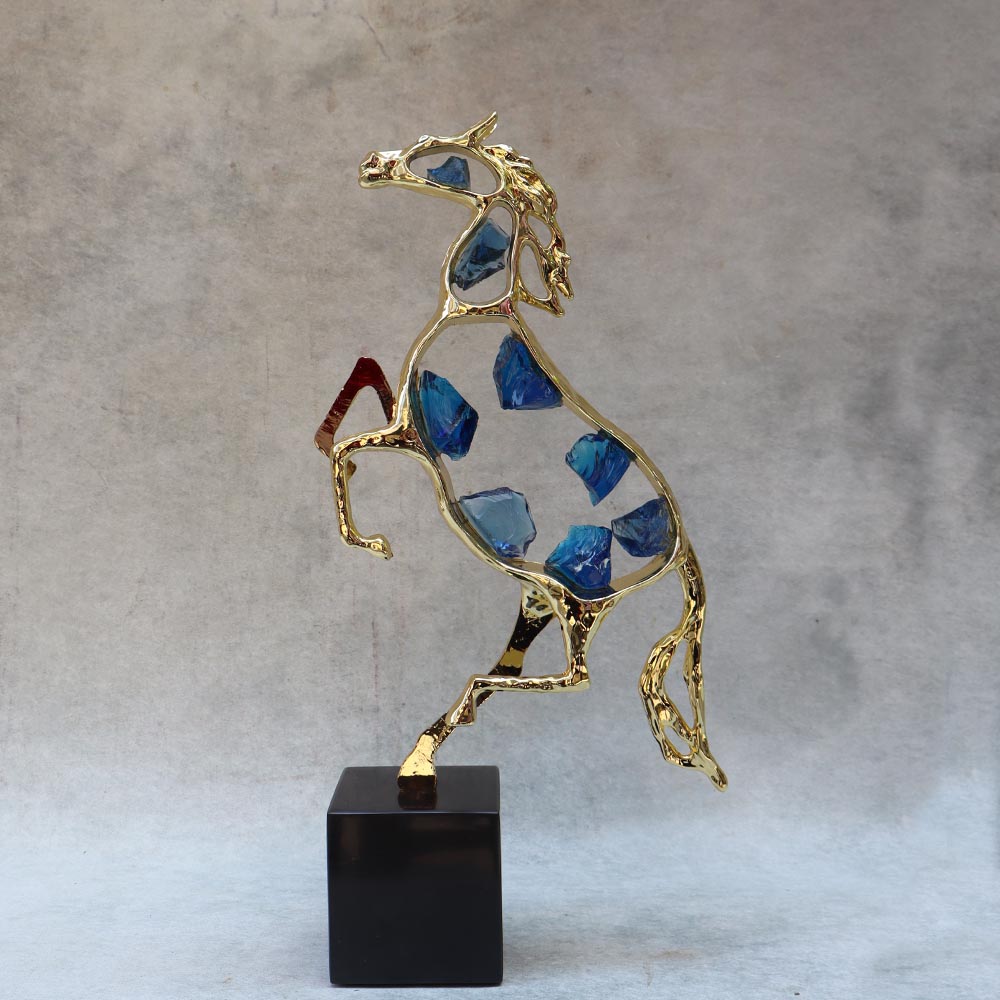 Blue Stone Horse Table Decor By Satgurus
