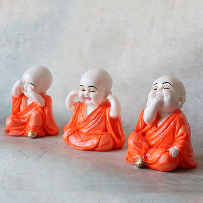 Set Of 3 Monk ( Orange ) By Satgurus