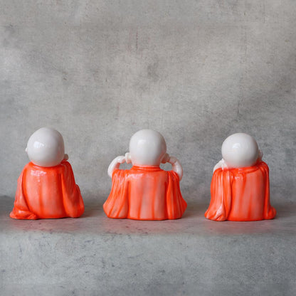 Set Of 3 Monk ( Orange ) By Satgurus