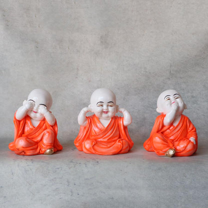Set Of 3 Monk ( Orange ) By Satgurus