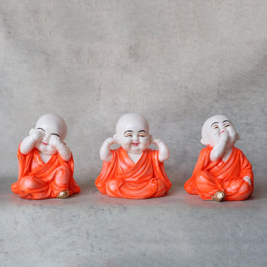 Set Of 3 Monk ( Orange ) By Satgurus