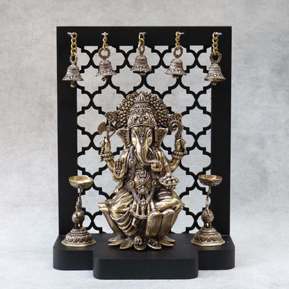 Kamal Ganesha in Frame With Diya By Satgurus