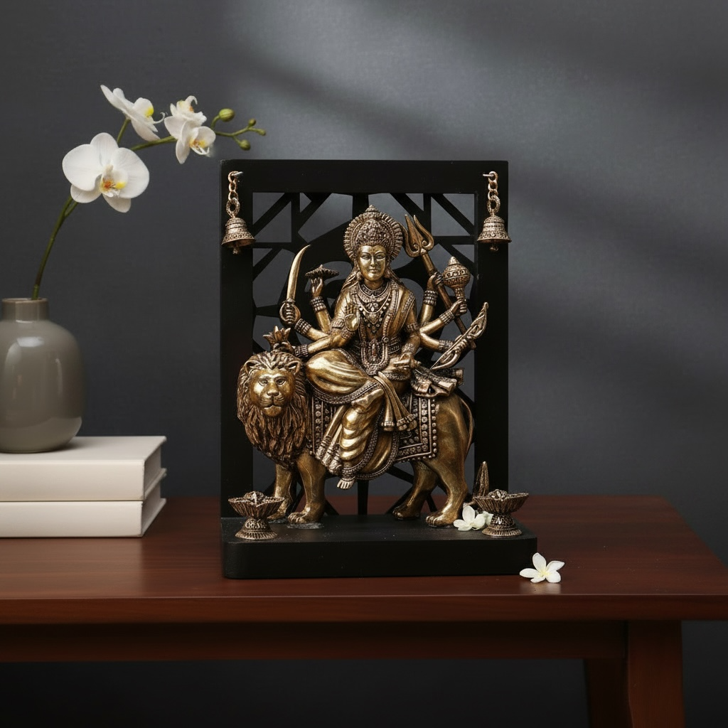 Durga Mata in Frame With Diya By Satgurus