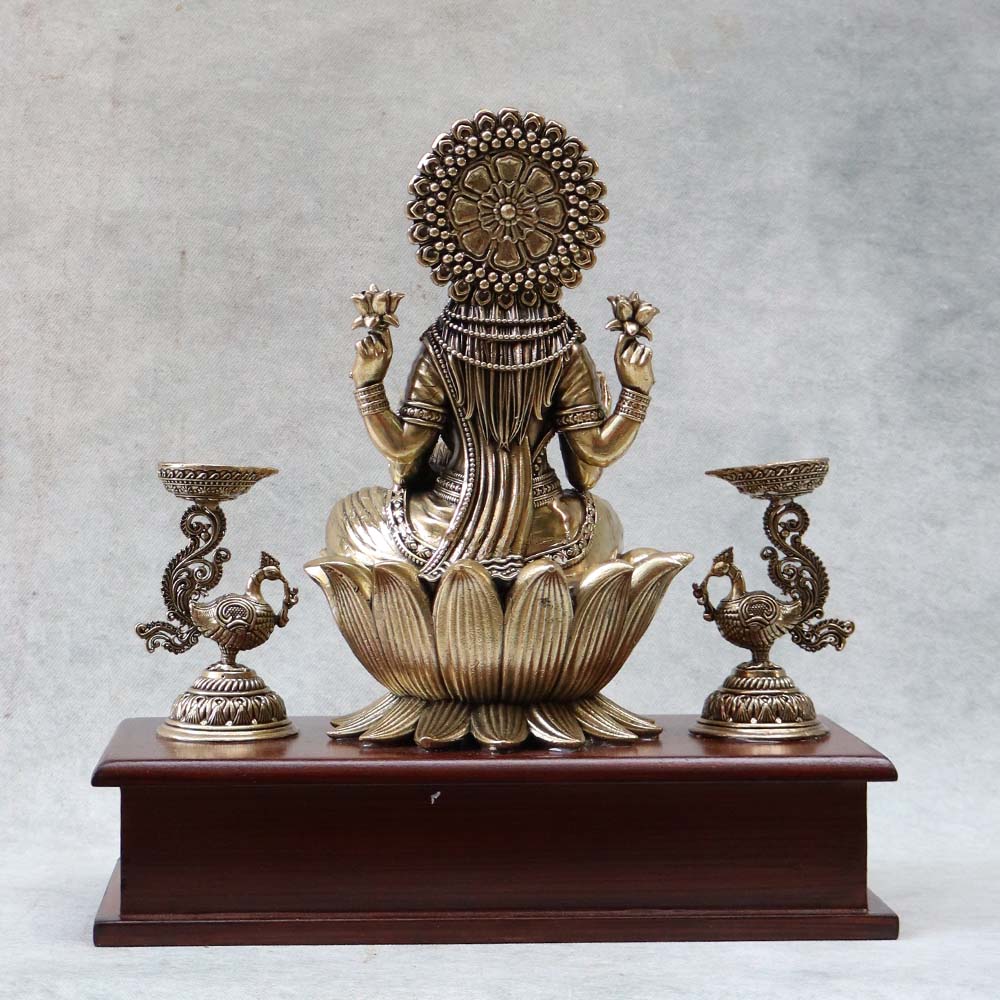 Lotus Laxmi On Base With Diya By Satgurus