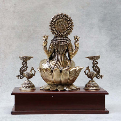 Lotus Laxmi On Base With Diya By Satgurus