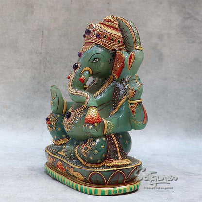 Green Jade Stone  Ganesh By Satgurus