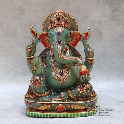 Green Jade Stone  Ganesh By Satgurus