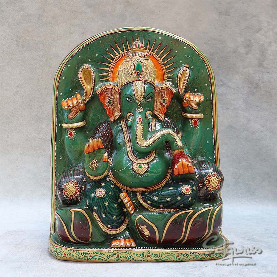 Green Jade Stone Arch Ganesh By Satgurus