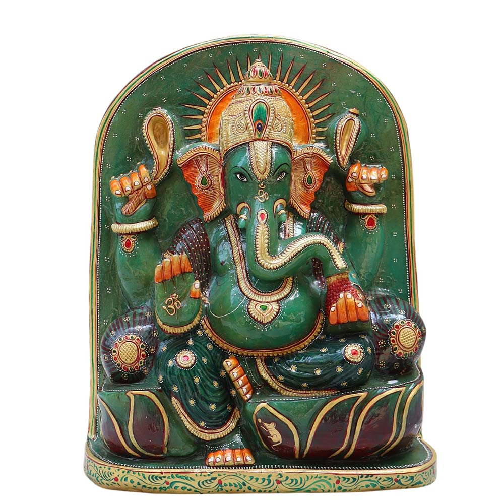 Green Jade Stone Arch Ganesh By Satgurus