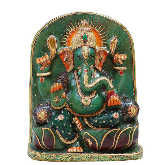 Green Jade Stone Arch Ganesh By Satgurus