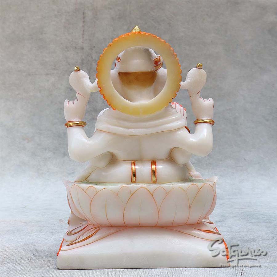 Marble lotus Base Ganesha BY Satgurus