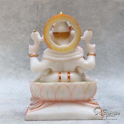 Marble lotus Base Ganesha BY Satgurus