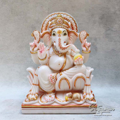 Marble Kamal  Base Ganesha BY Satgurus