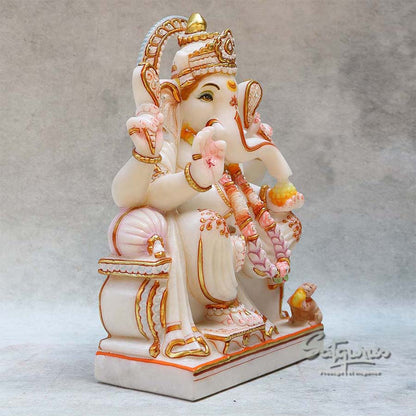 Marble Singhasan Ganesha BY Satgurus