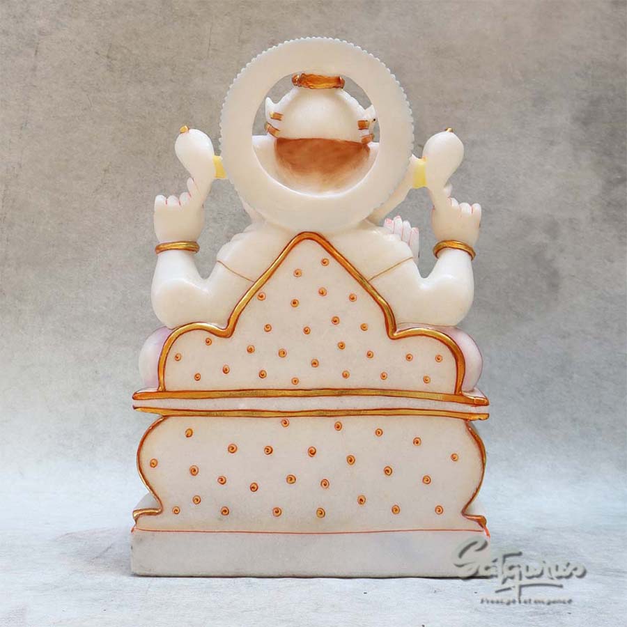 Marble Singhasan Ganesha BY Satgurus