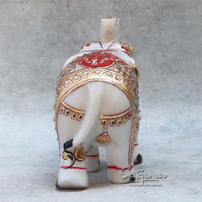 Marble Trunk Up Elephant BY Satgurus
