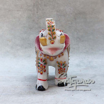 Marble Trunk Up Elephant BY Satgurus