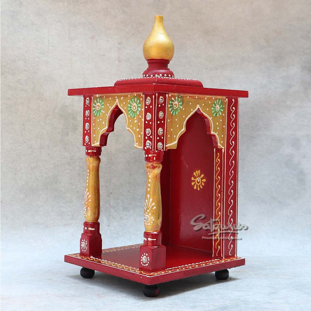 Medium Handicrafted Rajasthani Ethnic Temple By Satgurus