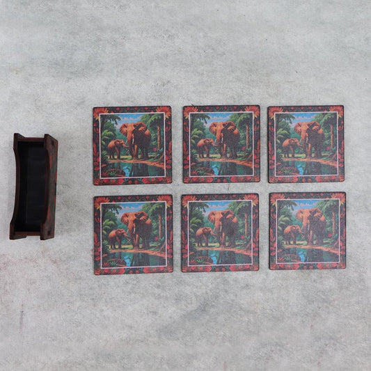 Wooden Elephant Coaster By Satguru's