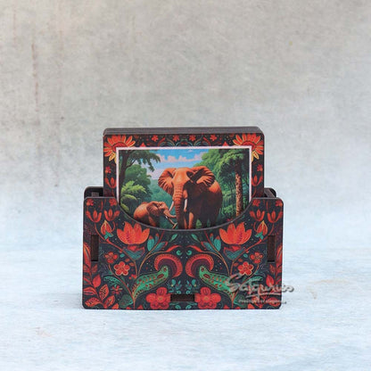 Wooden Elephant Design Coasters By Satgurus