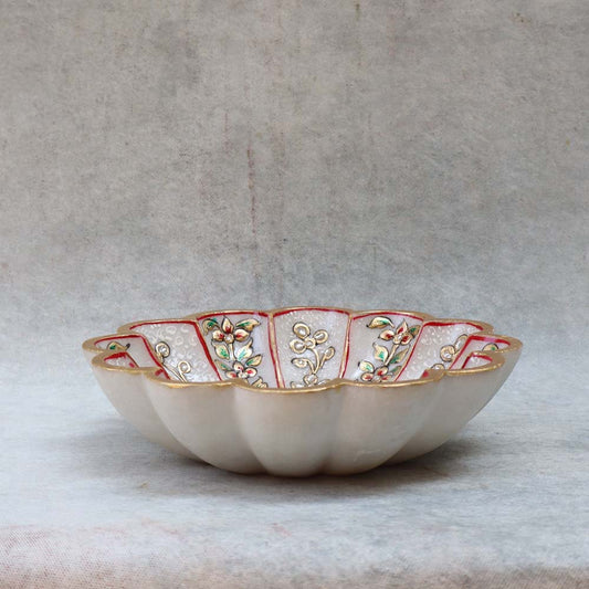 Marble Hand Painted Urli By Satguru's