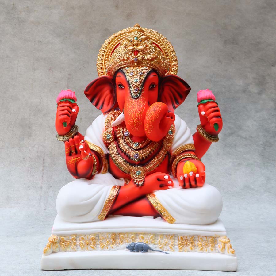 Dagdu Ganesha (Red) By Satguru's