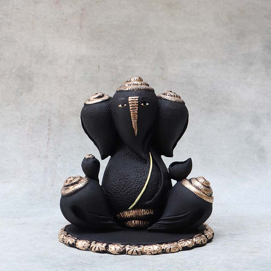 Black Shankh Moulded Ganesha