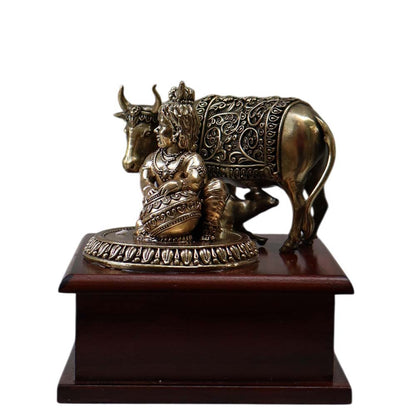 Balkrishna With Cow & Calf on Base By Satgurus