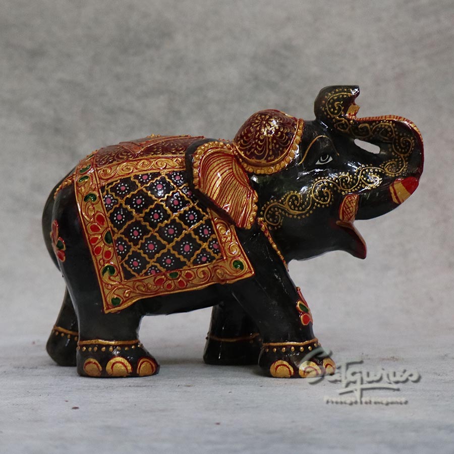 Elephant Figurine with Traditional Meenakari Painting By Satgurus