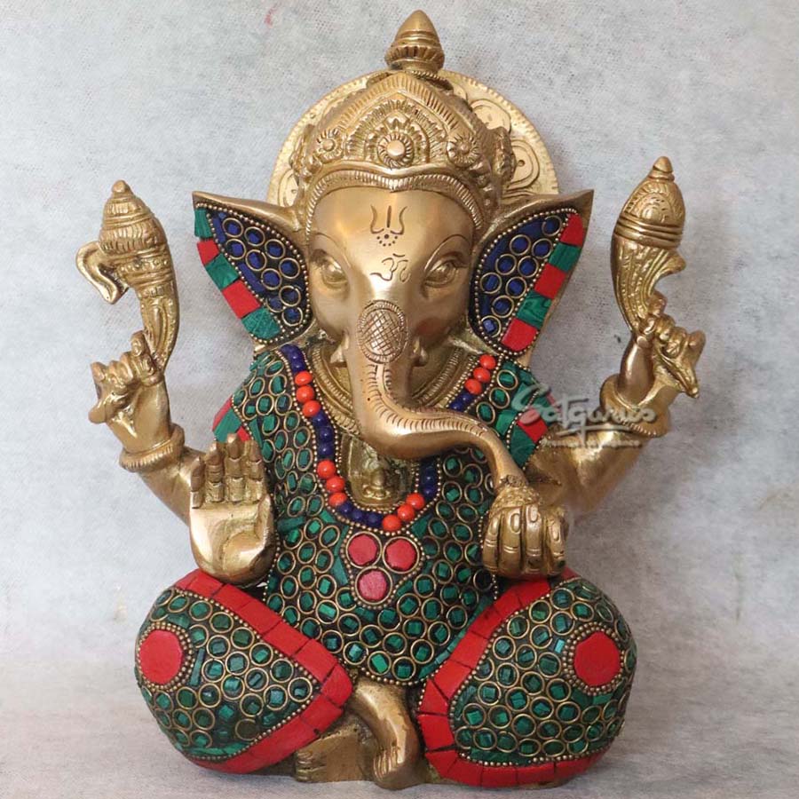 Brass Ring Work Appu Ganesha By Satguru's