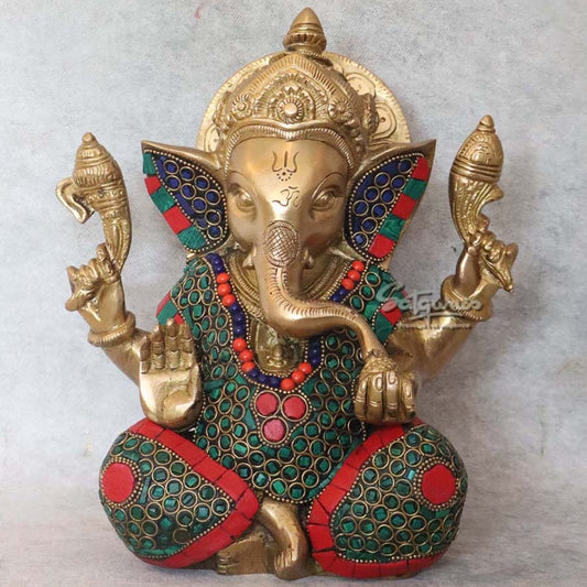 Brass Ring Work Appu Ganesha By Satguru's