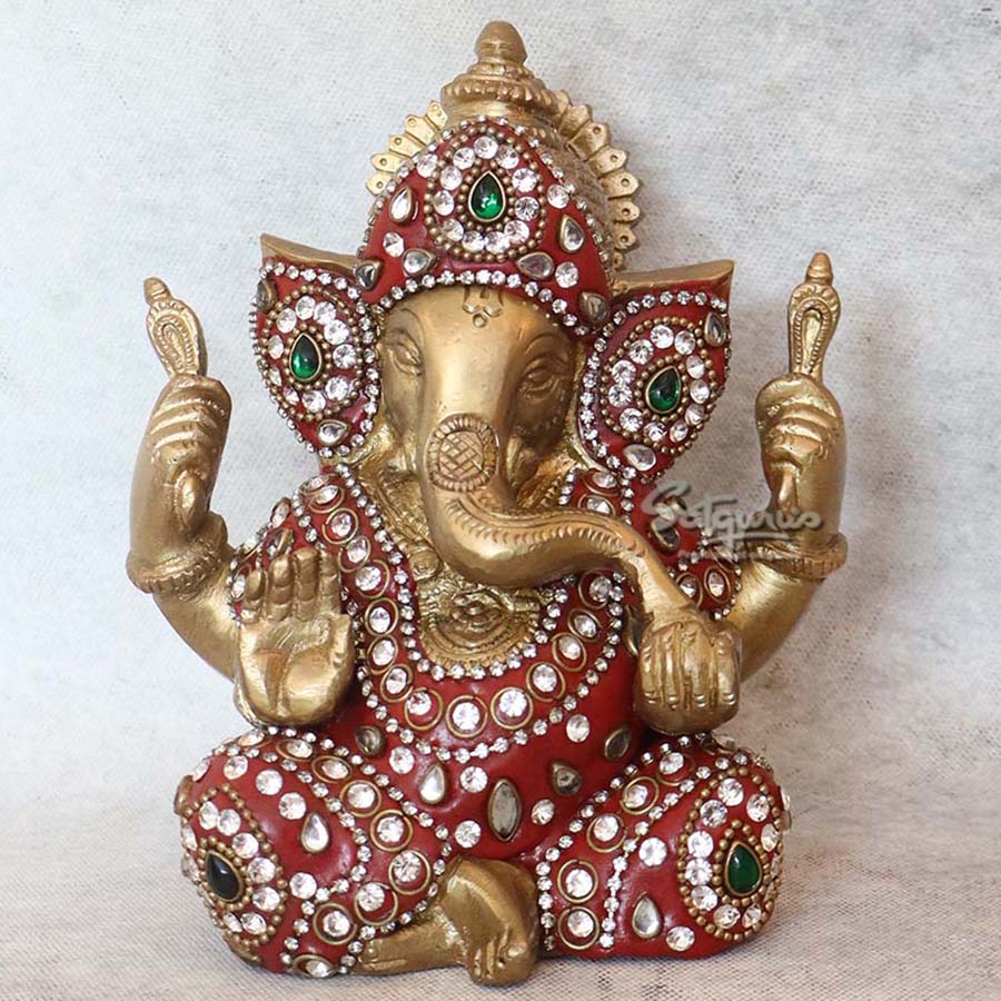 Brass Crown Ganesha By Satguru's