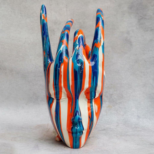 Hand-Poured Multicoloured Head Figure By Satguru's