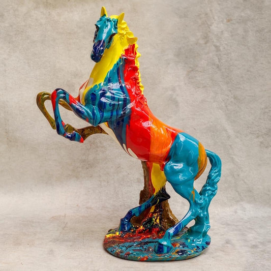 Abstract Paint Drip Horse Sculpture By Satguru's