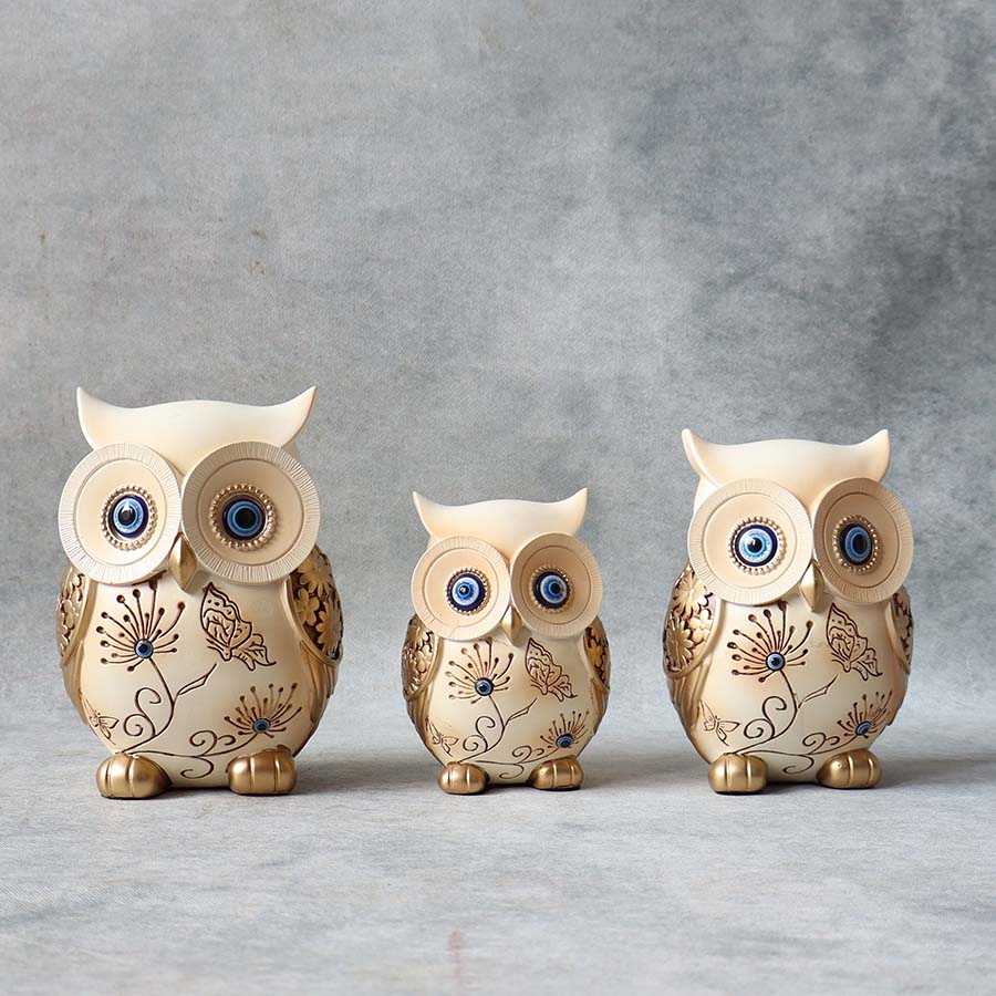 Golden Owl Family Set By Satguru's