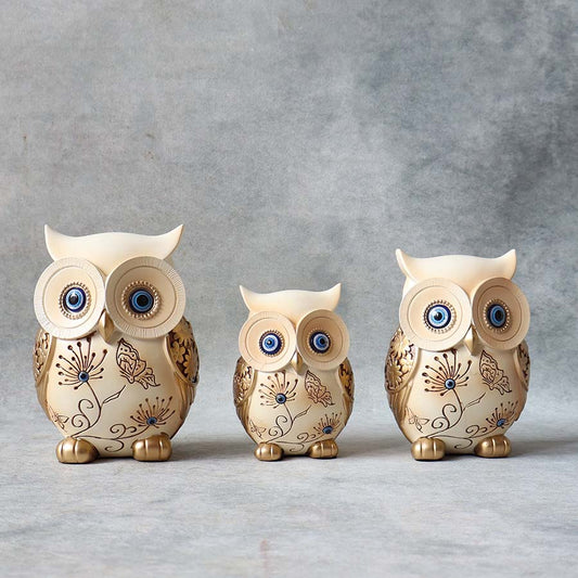 Golden Owl Family Set By Satguru's