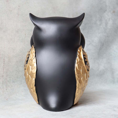 Black & Gold Owl Figurine By Satguru's