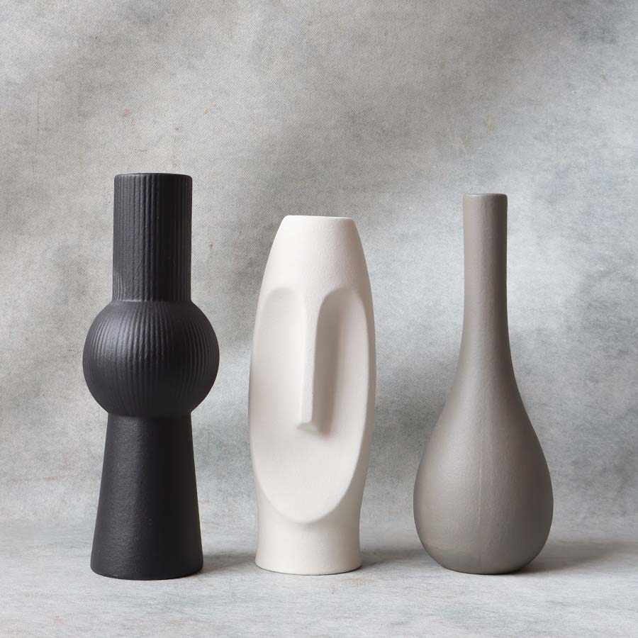 Abstract 3-Piece Ceramic Vase Set By Satguru's