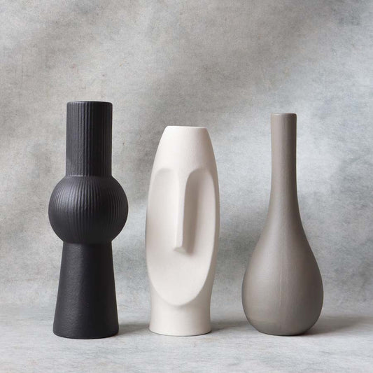Abstract 3-Piece Ceramic Vase Set By Satguru's