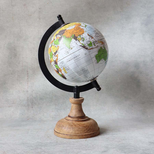 Wooden Base World Globe By Satguru's