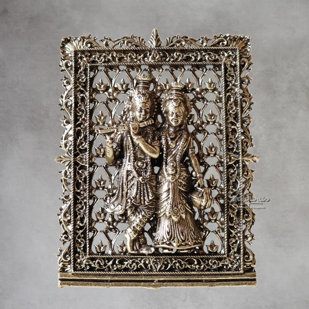 Ornate Jaali Radha Krishna Table Top By Satguru's